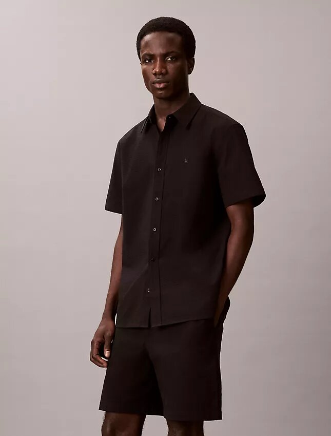 Camicia classica button-down in seersucker Camicia classica button-down in seersucker