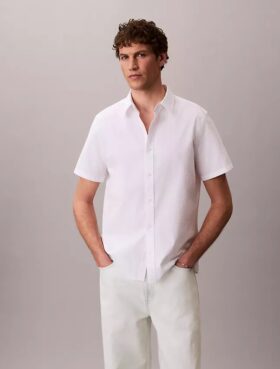 Camicia classica button-down in seersucker
