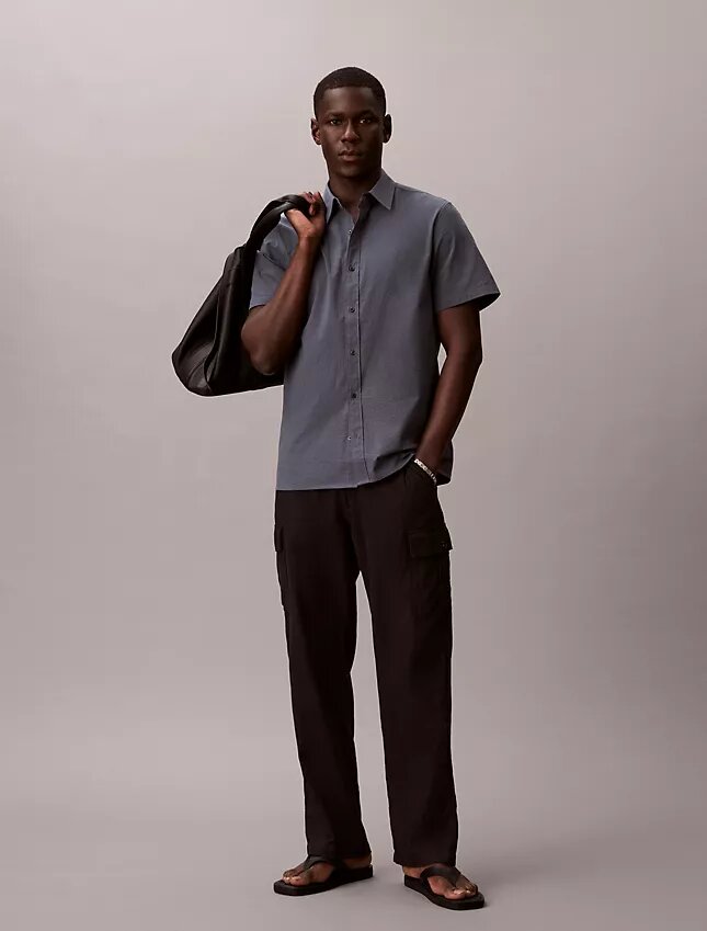 Camicia classica button-down in seersucker Camicia classica button-down in seersucker