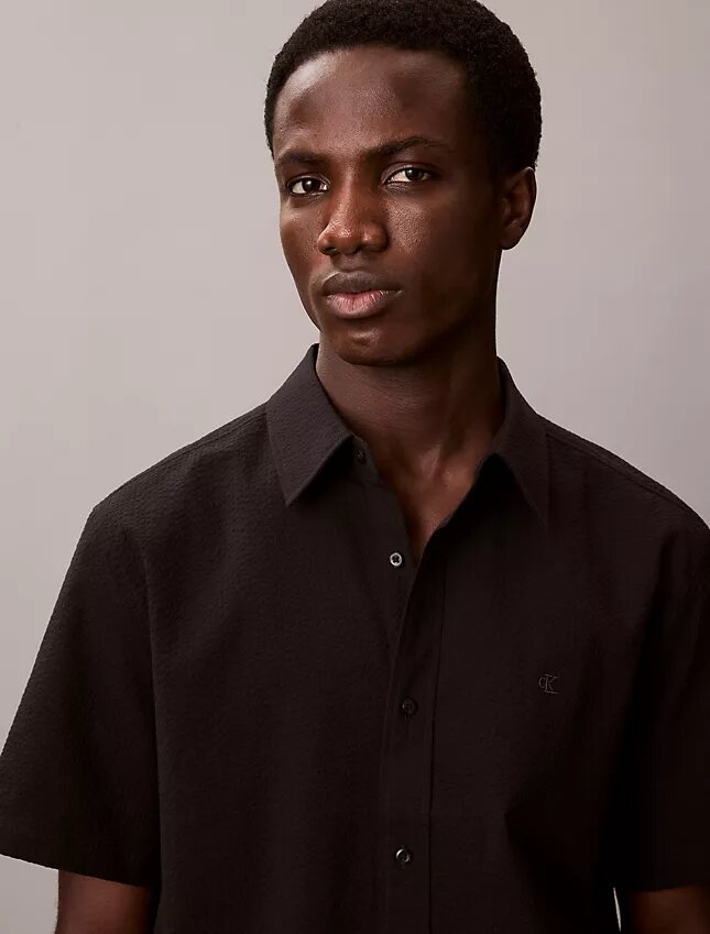 Camicia classica button-down in seersucker Camicia classica button-down in seersucker