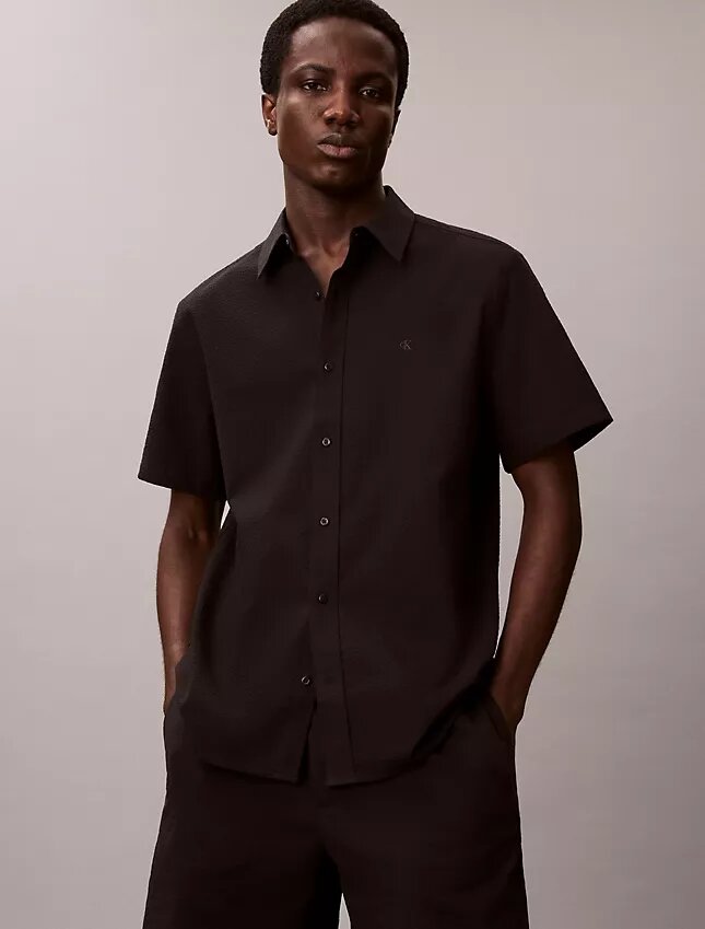 Camicia classica button-down in seersucker Camicia classica button-down in seersucker