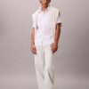 Camicia classica button-down in seersucker a tinta unita