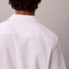 Camicia classica button-down in seersucker a tinta unita