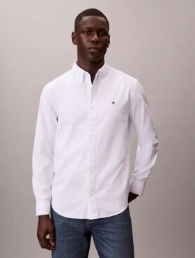Camicia classica button-down in tessuto Oxford a tinta unita