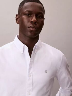 Camicia classica button-down in tessuto Oxford a tinta unita