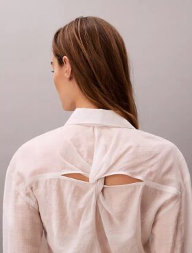 Camicia classica button-down in voile