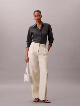 Camicia classica button-down in voile
