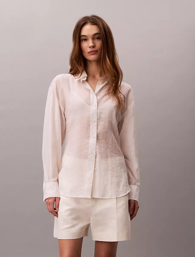 Camicia classica button-down in voile Camicia classica button-down in voile