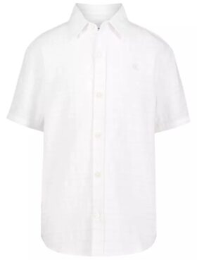 Camicia classica da bambino con righe in rilievo e bottoni