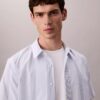 Camicia classica elasticizzata a righe tinte in filo Camicia classica elasticizzata a righe tinte in filo