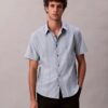 Camicia classica elasticizzata a righe tinte in filo Camicia classica elasticizzata a righe tinte in filo
