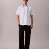 Camicia classica elasticizzata a righe tinte in filo Camicia classica elasticizzata a righe tinte in filo