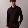 Camicia classica elasticizzata con colletto button-down
