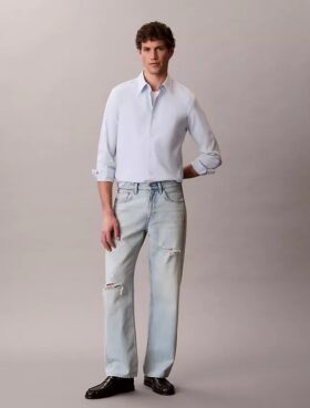 Camicia classica elasticizzata con colletto button-down