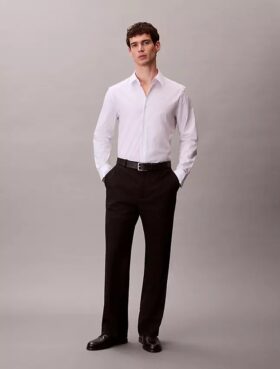 Camicia classica elasticizzata con colletto button-down