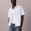 Camicia classica in Denim a maniche corte con bottoni