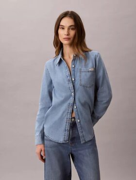 Camicia classica in Denim con bottoni