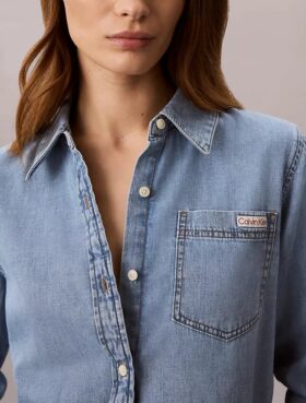 Camicia classica in Denim con bottoni