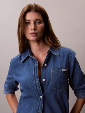 Camicia classica in Denim con bottoni