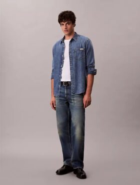Camicia classica in Denim con bottoni