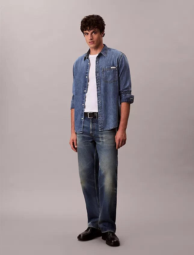 Camicia classica in Denim con bottoni Camicia classica in Denim con bottoni