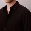 Camicia classica in lino e cotone con colletto button-down