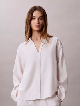 Camicia classica in misto lino
