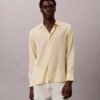 Camicia classica in misto lino a tinta unita