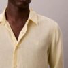 Camicia classica in misto lino a tinta unita
