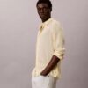 Camicia classica in misto lino a tinta unita