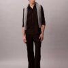 Camicia classica in misto lino a tinta unita