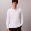 Camicia classica in seersucker tinta unita