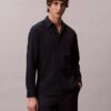 Camicia classica in seersucker tinta unita