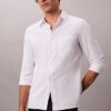 Camicia classica in seersucker tinta unita