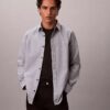 Camicia classica Oxford a tinta unita con colletto button-down