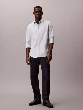 Camicia classica Oxford a tinta unita con colletto button-down