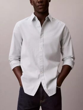 Camicia classica Oxford a tinta unita con colletto button-down