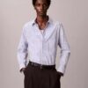Camicia comoda a righe in cotone con bottoni Camicia comoda a righe in cotone con bottoni