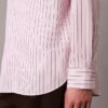Camicia comoda a righe in cotone con bottoni Camicia comoda a righe in cotone con bottoni