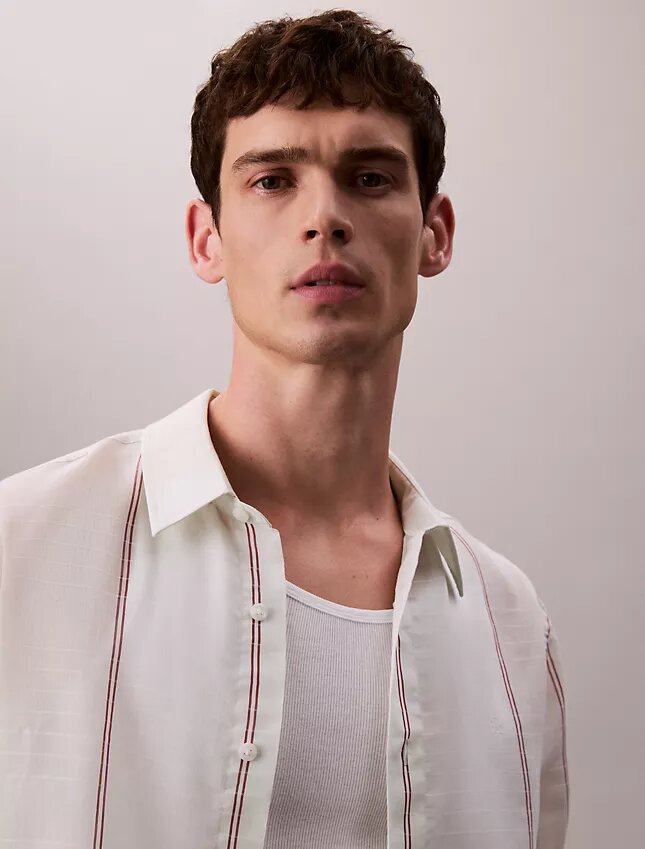 Camicia comoda in cotone e nylon Camicia comoda in cotone e nylon