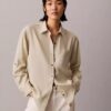 Camicia con bottoni e linguette in lyocell Camicia con bottoni e linguette in lyocell