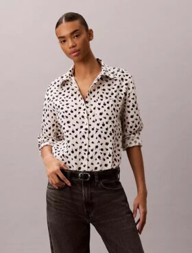 Camicia con bottoni e linguette in lyocell