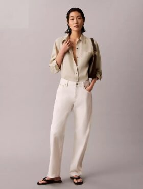 Camicia con bottoni e linguette in lyocell