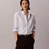 Camicia con bottoni e linguette in lyocell Camicia con bottoni e linguette in lyocell