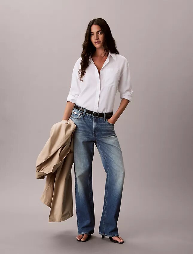 Camicia con bottoni e linguette in lyocell Camicia con bottoni e linguette in lyocell