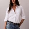 Camicia con bottoni e linguette in lyocell Camicia con bottoni e linguette in lyocell