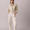 Camicia con bottoni e linguette in lyocell Camicia con bottoni e linguette in lyocell