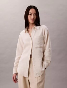 Camicia con linguette in doppia garza