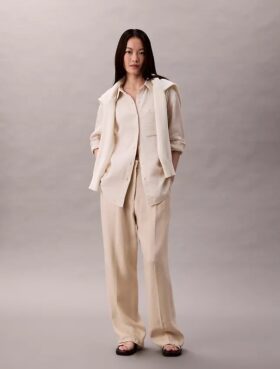Camicia con linguette in doppia garza