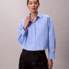 Camicia corta in popeline a quadretti Camicia corta in popeline a quadretti